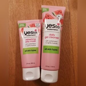 Yes To Watermelon Daily Gel Face Cleanser 4oz & Refreshing Jelly Mask  3oz Lot
